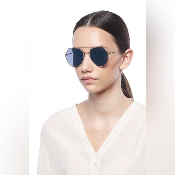 💯 - New Authentic Fendi Eyeline Blue Metal Sunglasses FF 0194/S 000552A - Picture 6 of 14